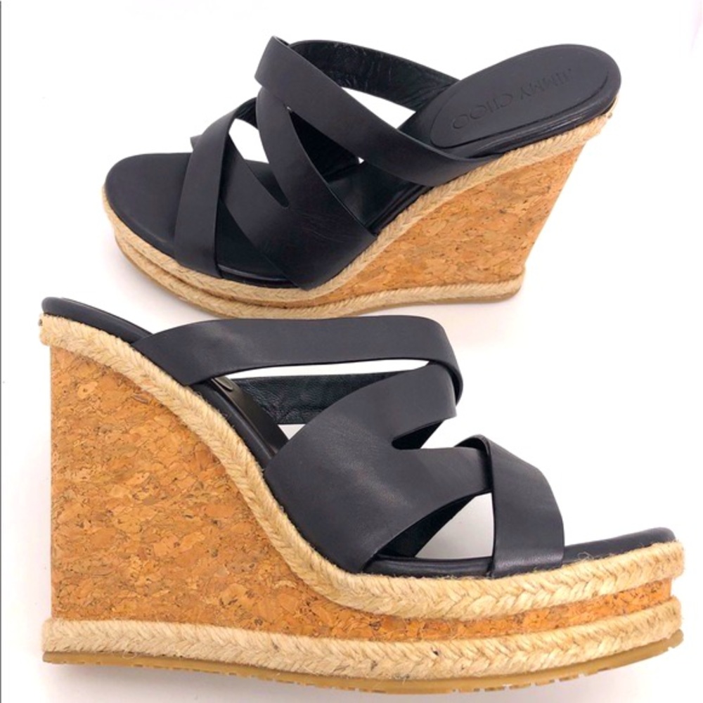 Jimmy Choo Prisma Vachetta Espadrille Wedges